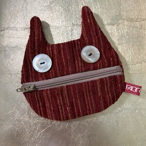 NWT Fabriano Red Velvet Cat Coin Purse Made in Italy